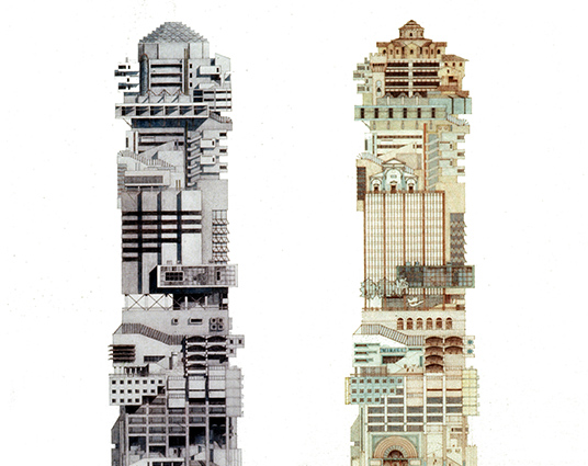 図11　シカゴトリビューンタワーのための習作/團紀彦　１９８１年